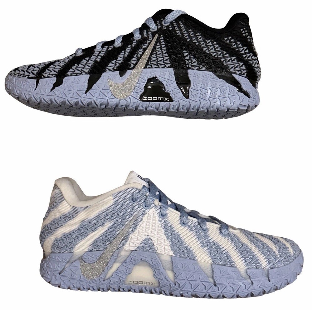 Size 10.5 Men's Nike Ja 3 By You UNC Blue Black Sparkle Swarovski Bling Mismatch